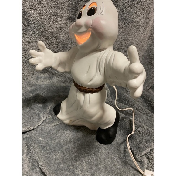Halloween Ghost Happy Light Up Figurine Vintage, hand painted - Picture 8 of 13